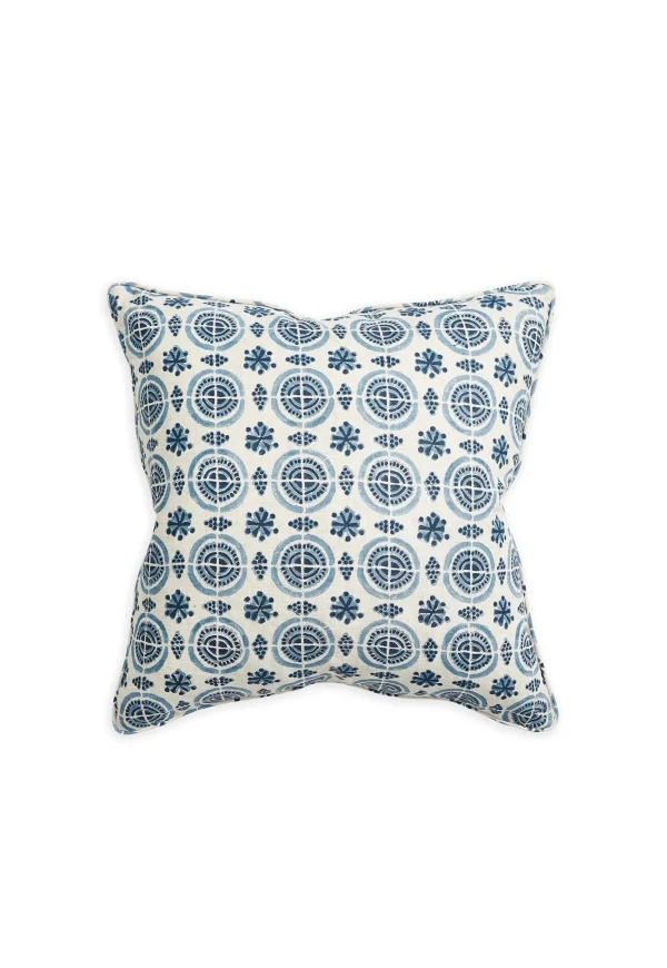 Sale Amreli Azure Linen Cushion 55x55cm Cushions & Throws