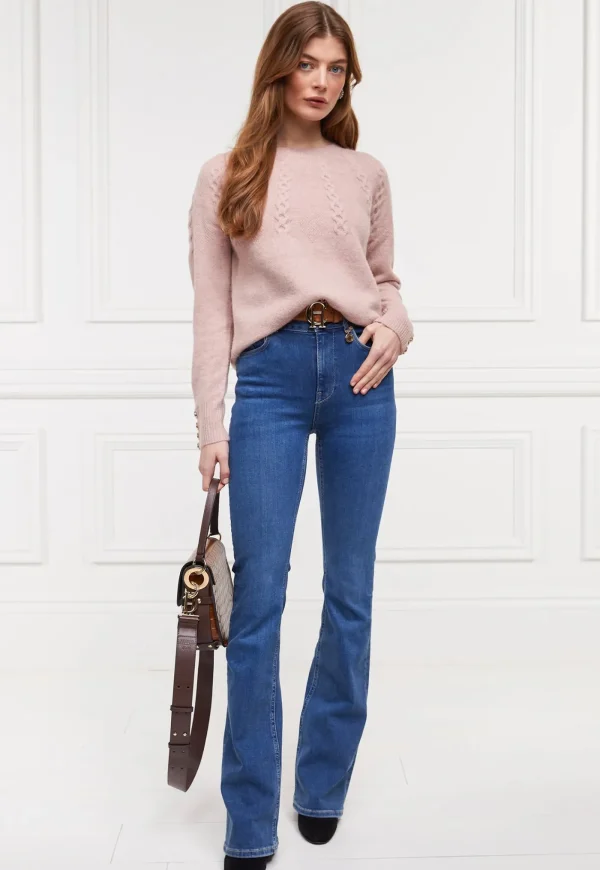 Fashion Astoria Half Cable Knit - Blush Pink Women Knitwear