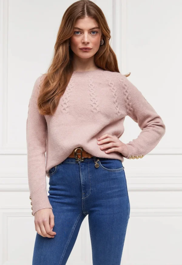 Fashion Astoria Half Cable Knit - Blush Pink Women Knitwear