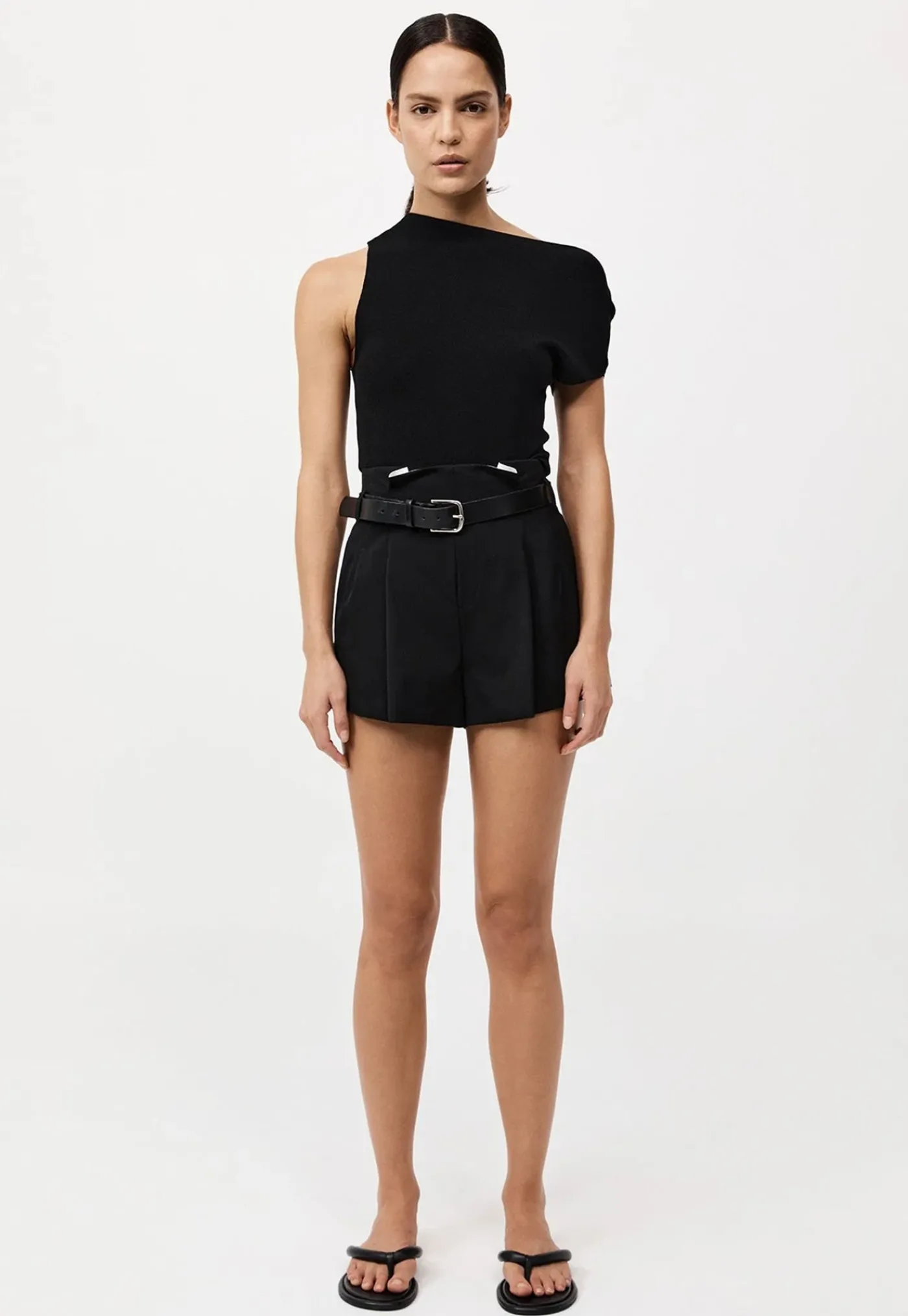 asymmetric_knit_top__blac_0.webp Fashion Asymmetric Knit Top - Black Women Tops & Tees
