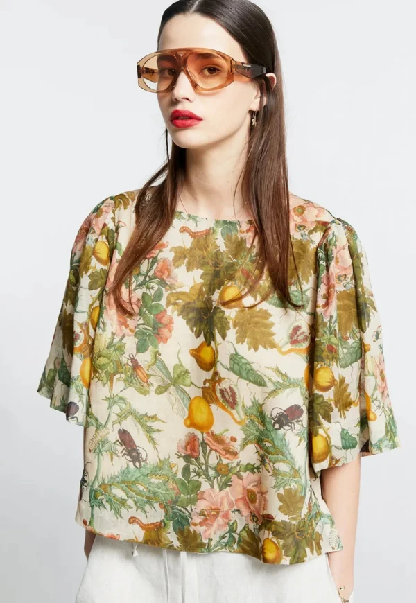 Fashion Azalea Top - Insects & Fruit Macadamia Multi Women Tops & Tees