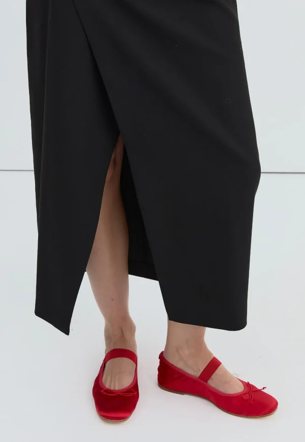 New Ballet Flat - Chilli Satin Women Footwear | Flats