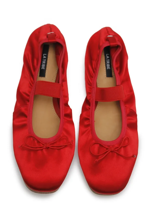 New Ballet Flat - Chilli Satin Women Footwear | Flats