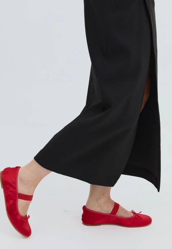 New Ballet Flat - Chilli Satin Women Footwear | Flats