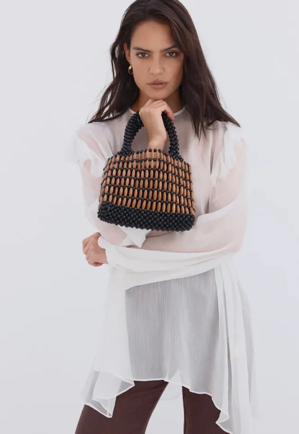 Outlet Beaded Bag - Black/Tan Women Bags | Bags