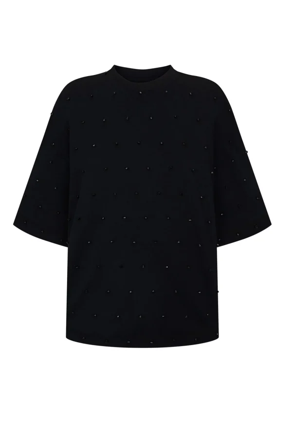 Outlet Beaded Gibson T-Shirt - Black Women Tops & Tees