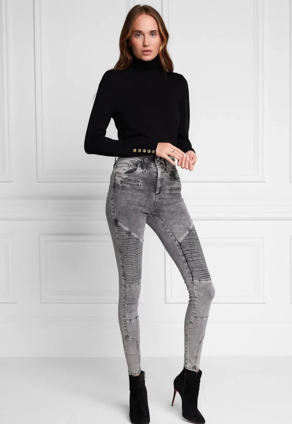 Outlet Biker Jean - Ash Grey Women Denim
