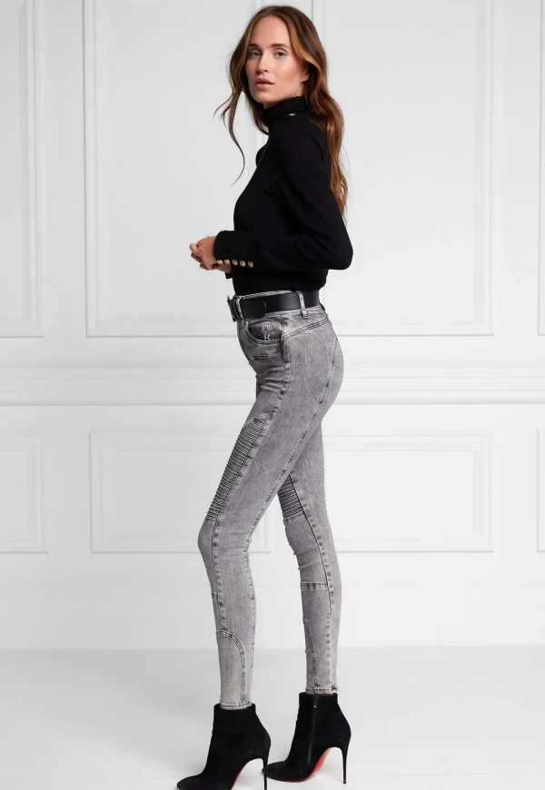 Outlet Biker Jean - Ash Grey Women Denim