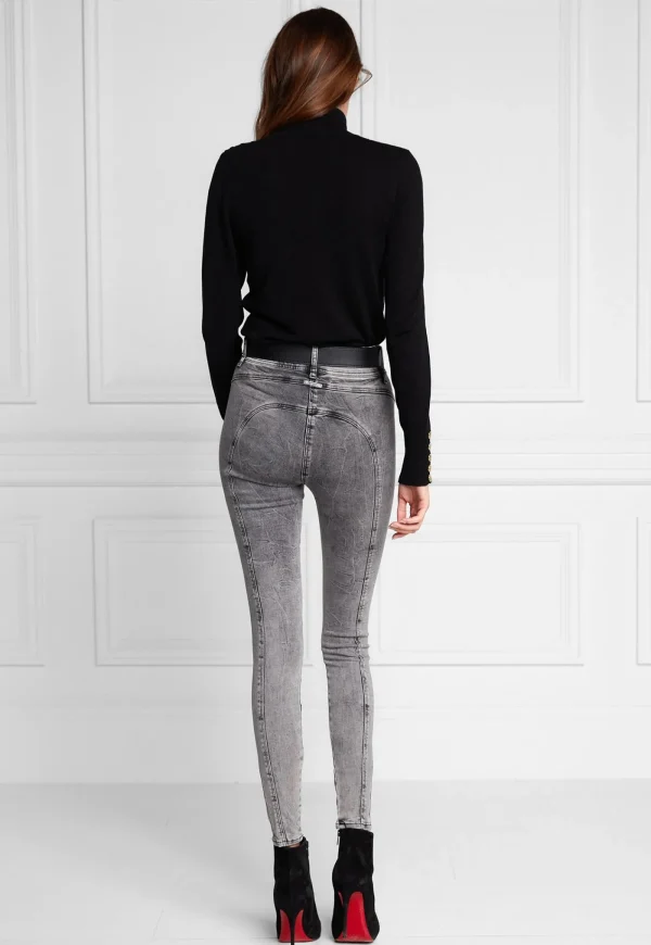 Outlet Biker Jean - Ash Grey Women Denim