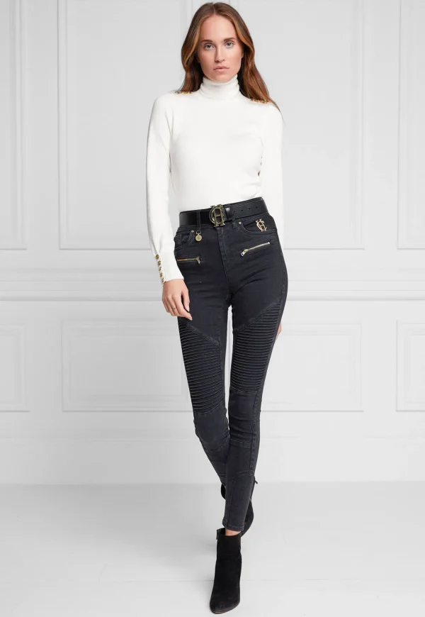 Clearance Biker Jean - Washed Black Women Denim