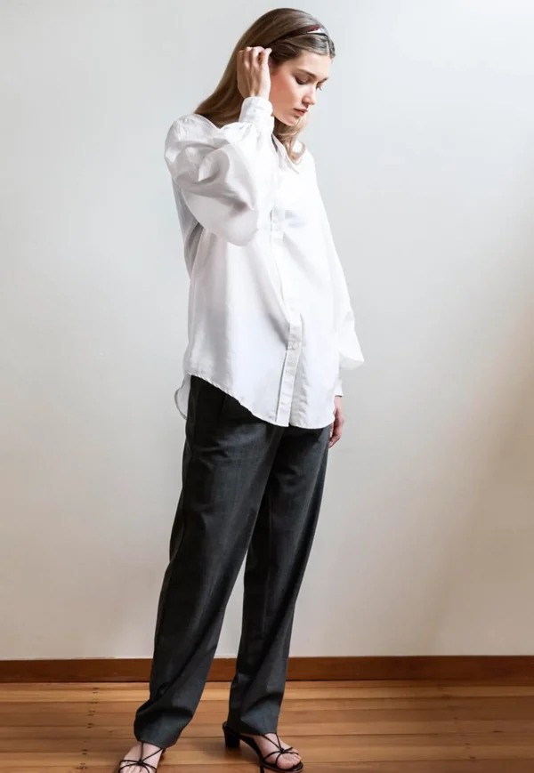 Sale Billow Sleeve Shirt - White Women Tops & Tees