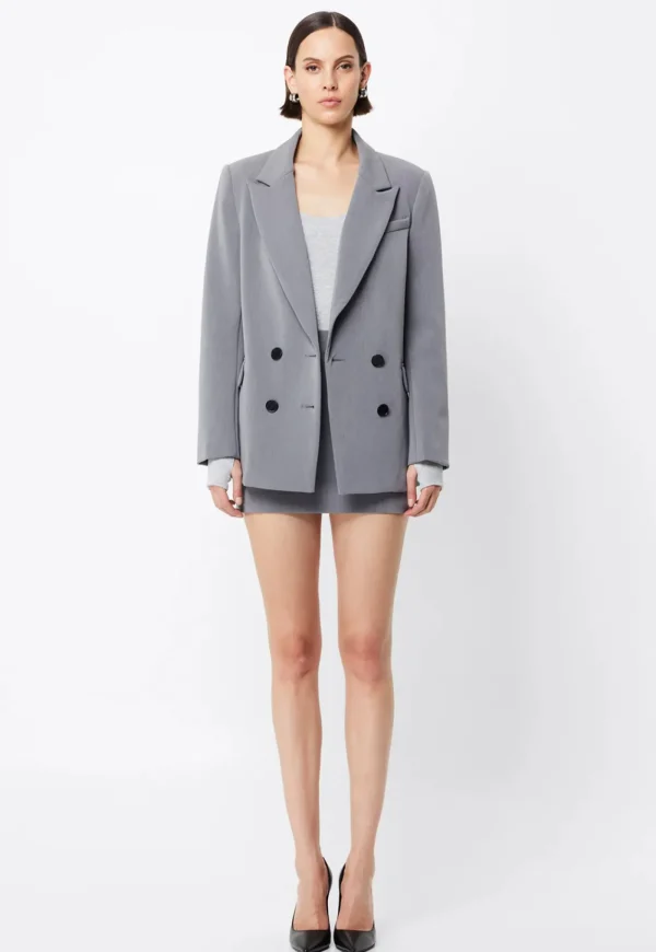 New Boston Double Breasted Blazer - Grey Women Blazers & Jackets
