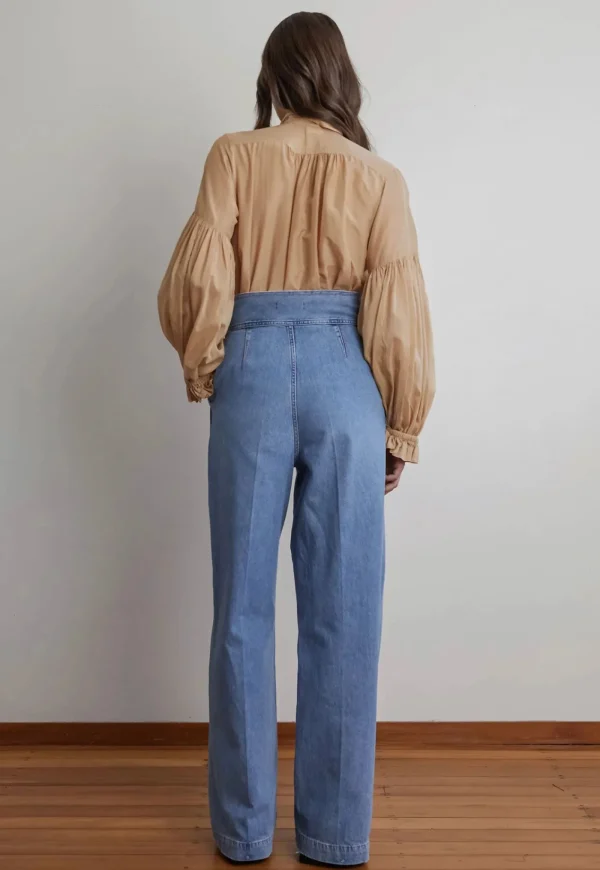 Discount Bow Blouse - Camel Liberty Silk Women Tops & Tees