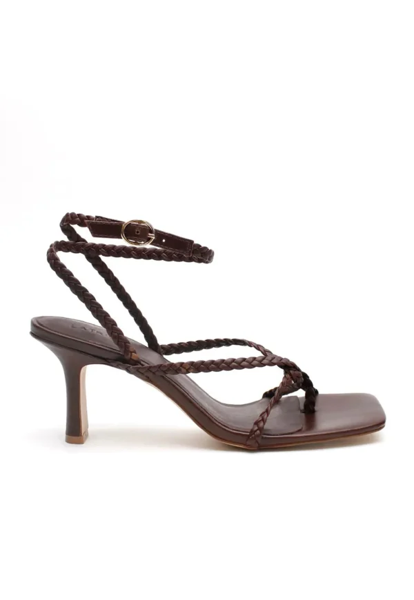 New Braided Strap Heel - Chocolate Women Footwear | Heels