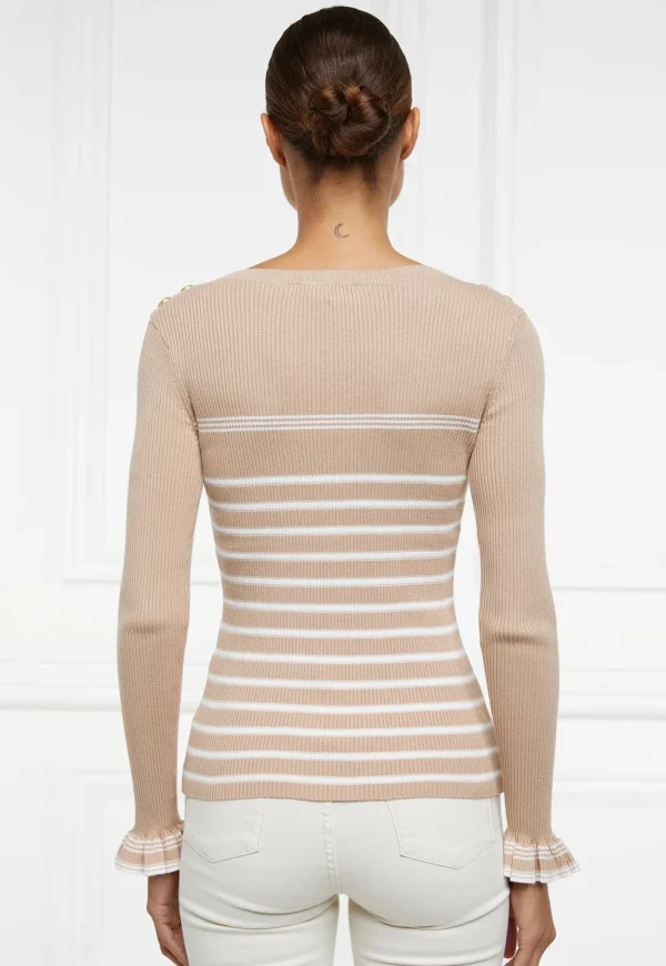 Clearance Bretton Boat Neck Knit - Light Camel Women Tops & Tees