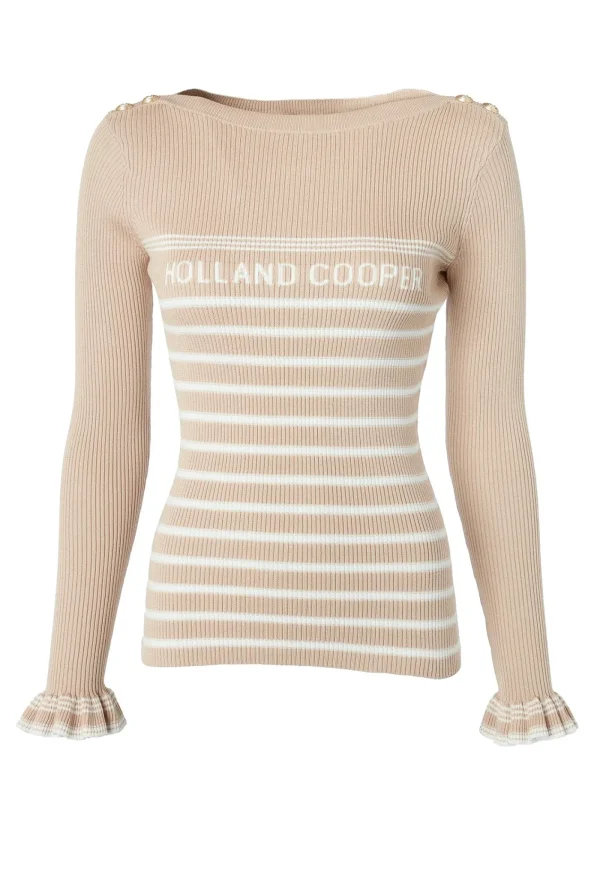 Clearance Bretton Boat Neck Knit - Light Camel Women Tops & Tees