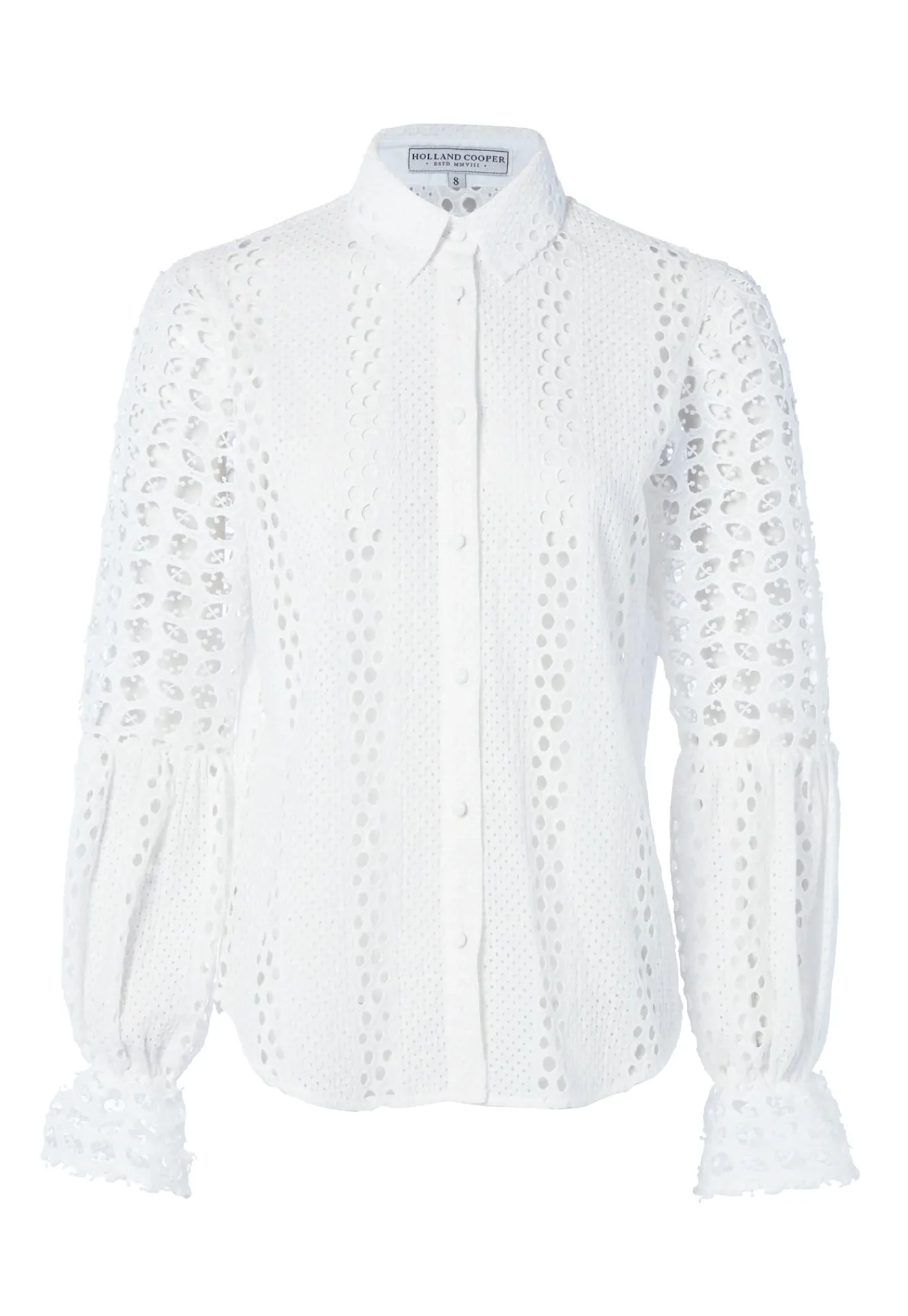 broderie_lace_shirt__whit_6.webp Clearance Broderie Lace Shirt - White Women Tops & Tees