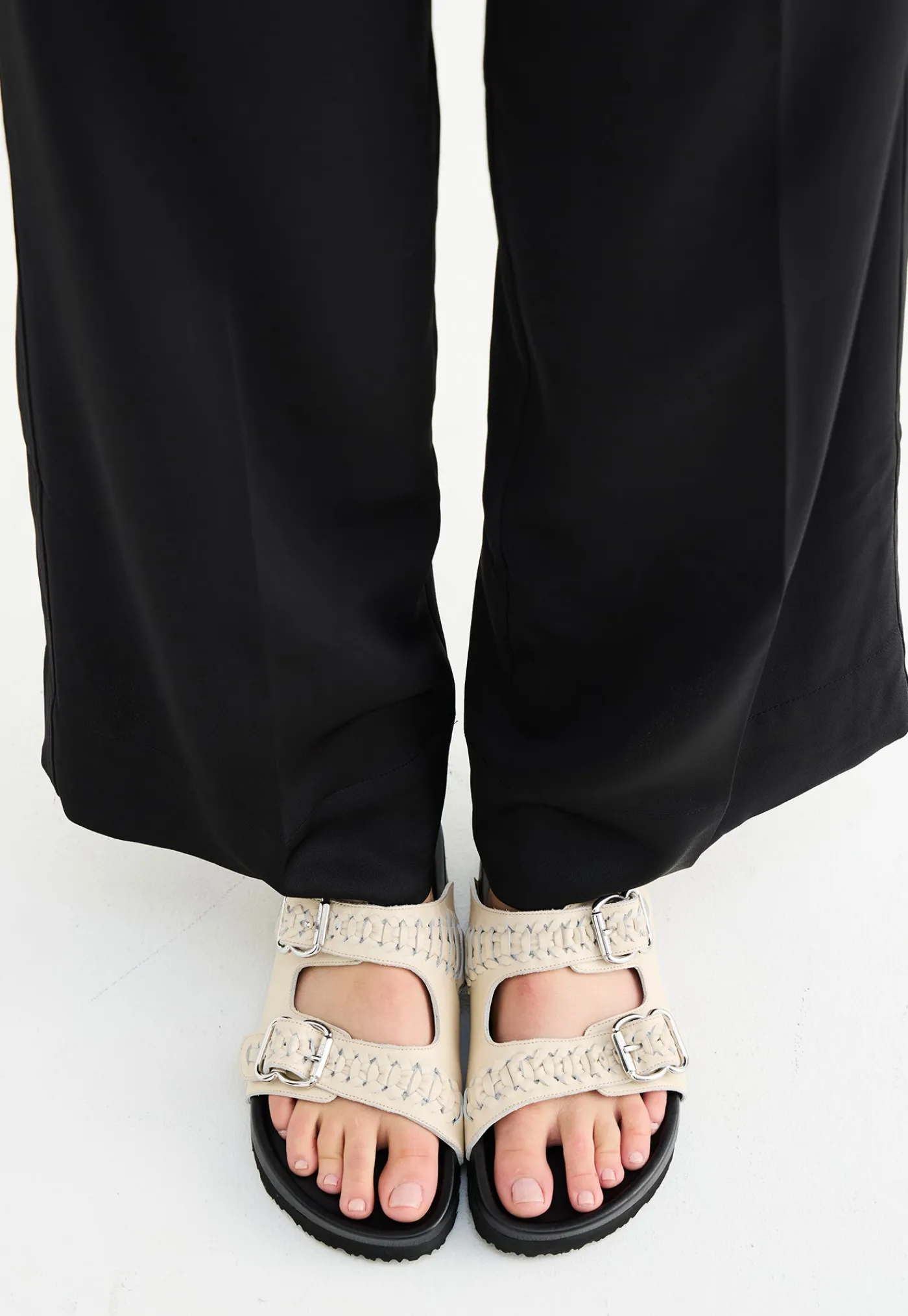 buckle_slide__woven_cream_1.webp Fashion Buckle Slide - Woven Cream Women Footwear | Slides & Sandals