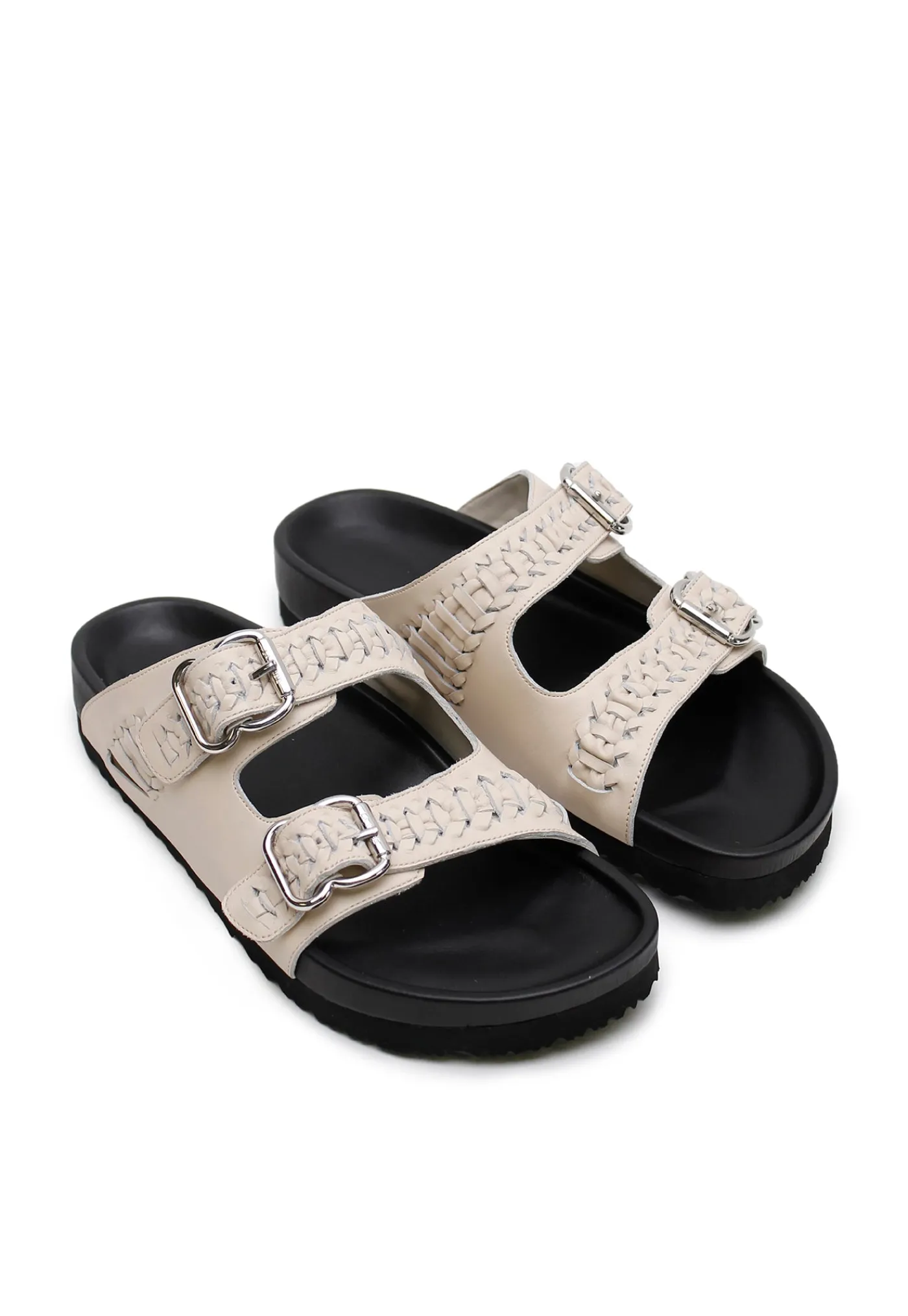 buckle_slide__woven_cream_2.webp Fashion Buckle Slide - Woven Cream Women Footwear | Slides & Sandals