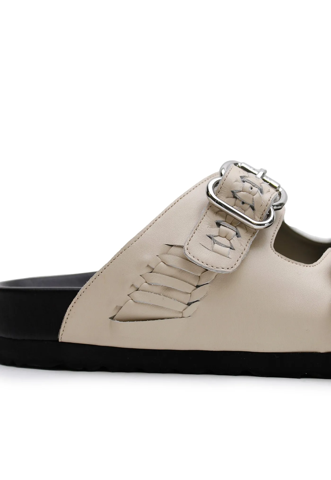 buckle_slide__woven_cream_4.webp Fashion Buckle Slide - Woven Cream Women Footwear | Slides & Sandals