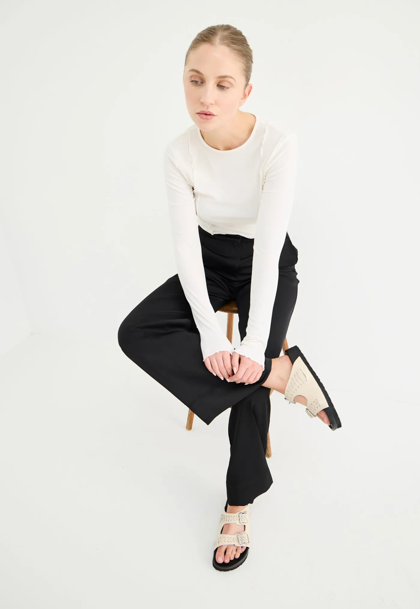 buckle_slide__woven_cream_8.webp Fashion Buckle Slide - Woven Cream Women Footwear | Slides & Sandals