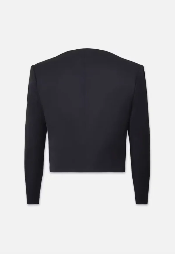 Fashion Button Front Jacket - Navy Women Blazers & Jackets