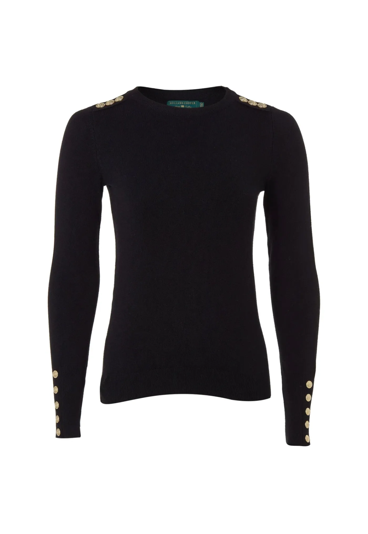 buttoned_knit_crew_neck___5-3.webp New Buttoned Knit Crew Neck - Black Women Tops & Tees | Knitwear