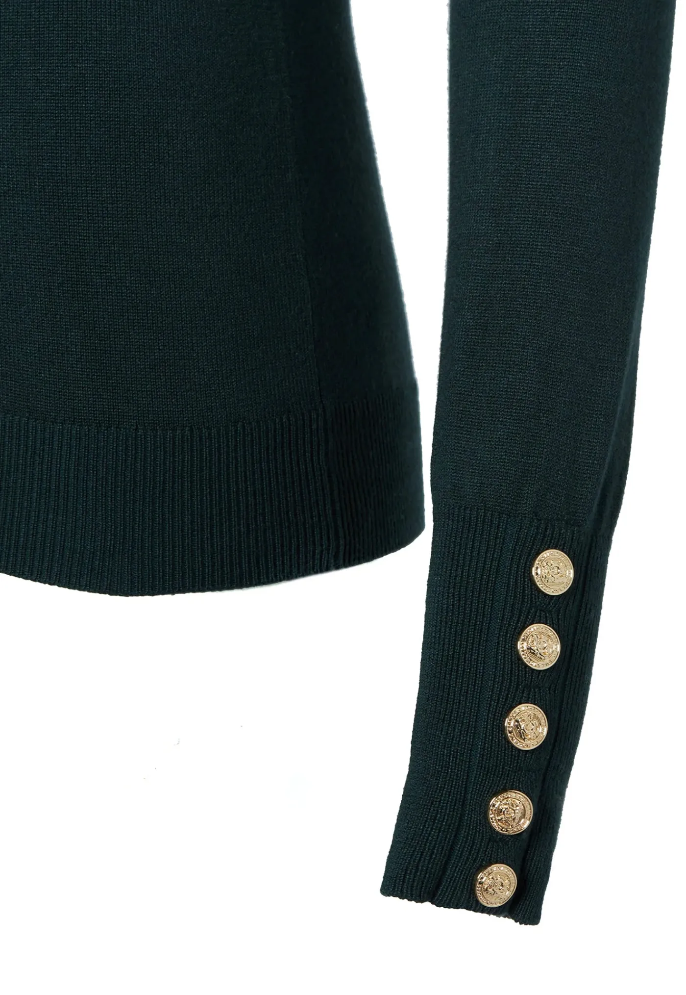 buttoned_knit_roll_neck___5.webp Hot Buttoned Knit Roll Neck - Deep Emerald Women Tops & Tees | Knitwear