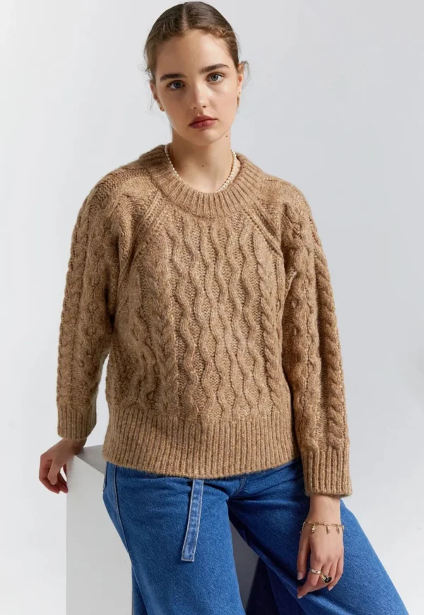 Best Cable Knit Cropped Sweater - Honey Marle Women Knitwear