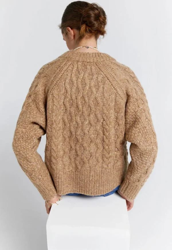 Best Cable Knit Cropped Sweater - Honey Marle Women Knitwear