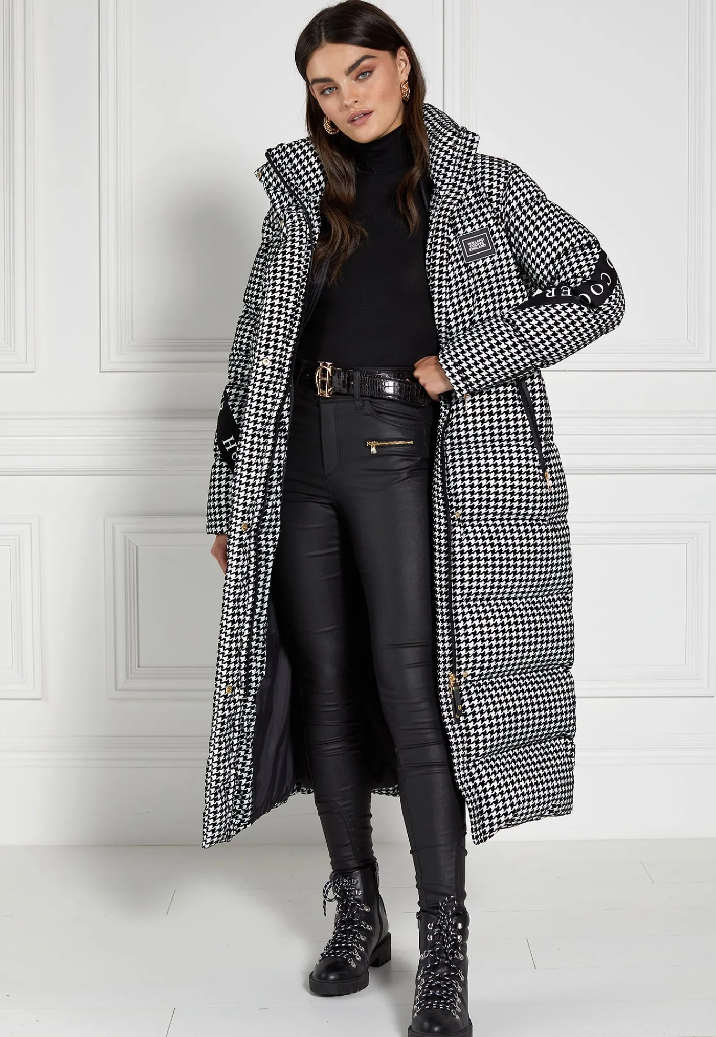 camden_longline_coat__hou_1.webp Clearance Camden Longline Coat - Houndstooth Women Coats