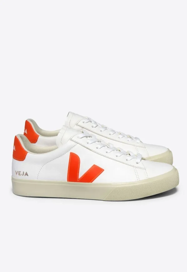 Outlet Campo Chromefree Leather - Extra White Orange Fluo Women Footwear | Sneakers
