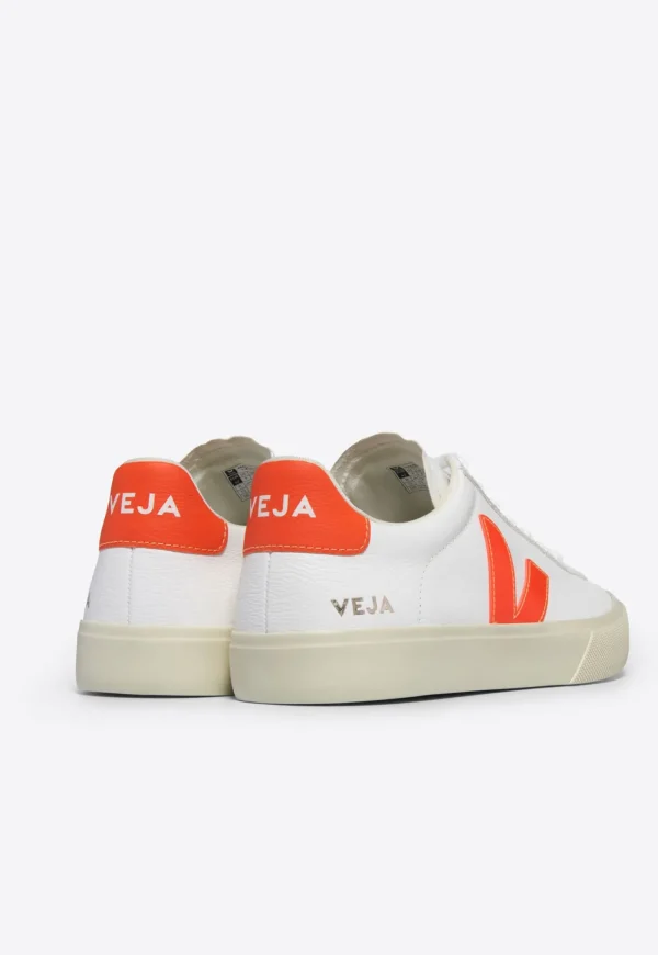 Outlet Campo Chromefree Leather - Extra White Orange Fluo Women Footwear | Sneakers