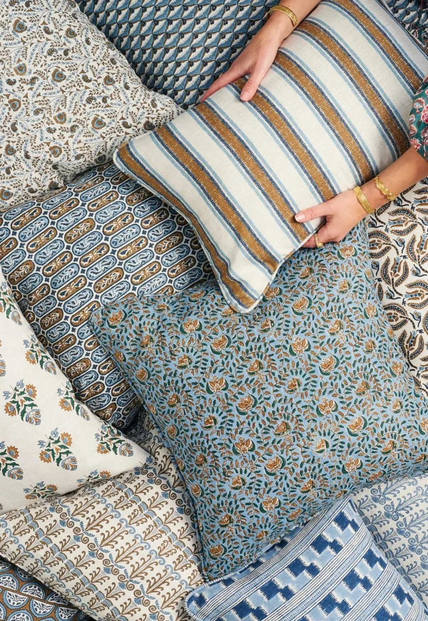 New Carezza Tobacco Linen Cushion 50x50cm Cushions & Throws