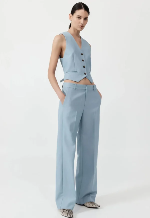 Discount Carter Vest - Stone Blue Women Tops & Tees