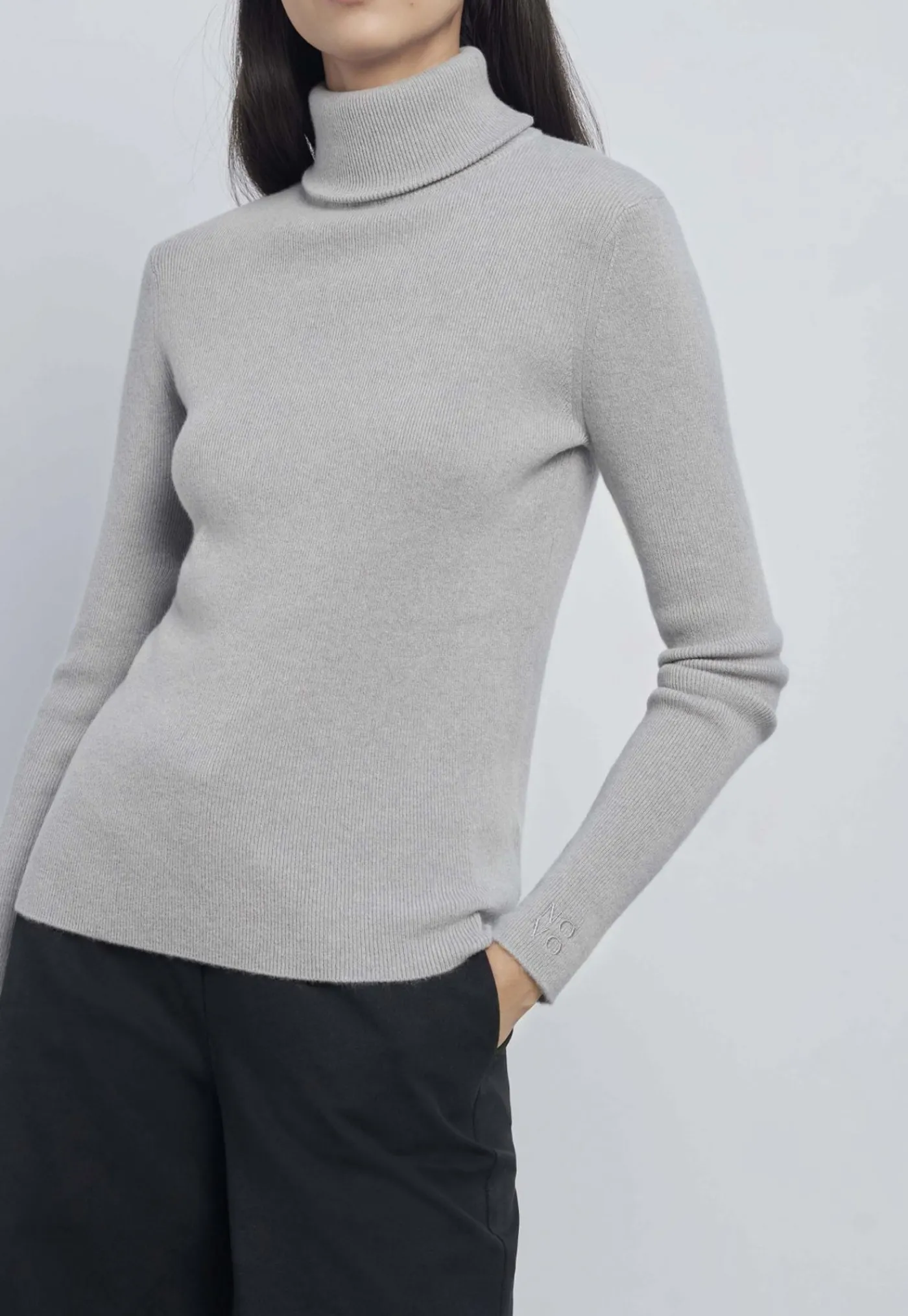 cashmere_turtleneck__grey_2.webp Online Cashmere Turtleneck - Grey Women Tops & Tees | Knitwear