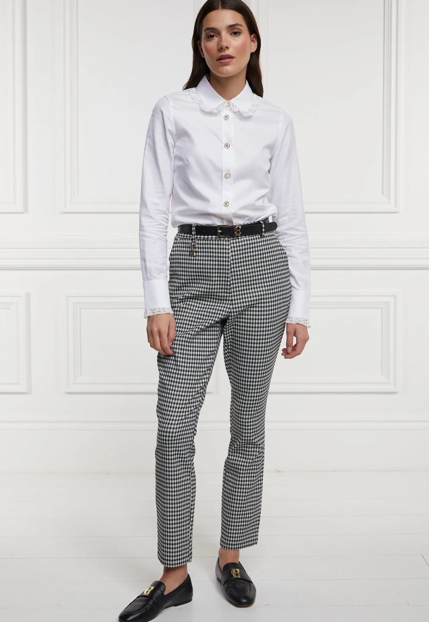 charlton_trousers__hounds_1.webp New Charlton Trousers - Houndstooth Gold Women Pants