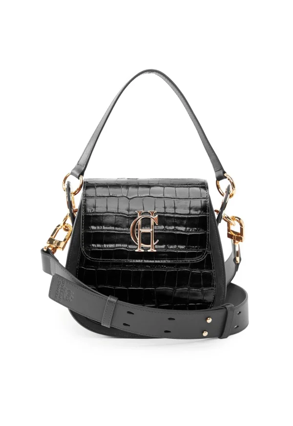 Online Chelsea Saddle Bag - Black Croc Women Bags | Bags