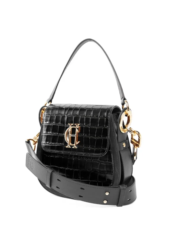 Online Chelsea Saddle Bag - Black Croc Women Bags | Bags