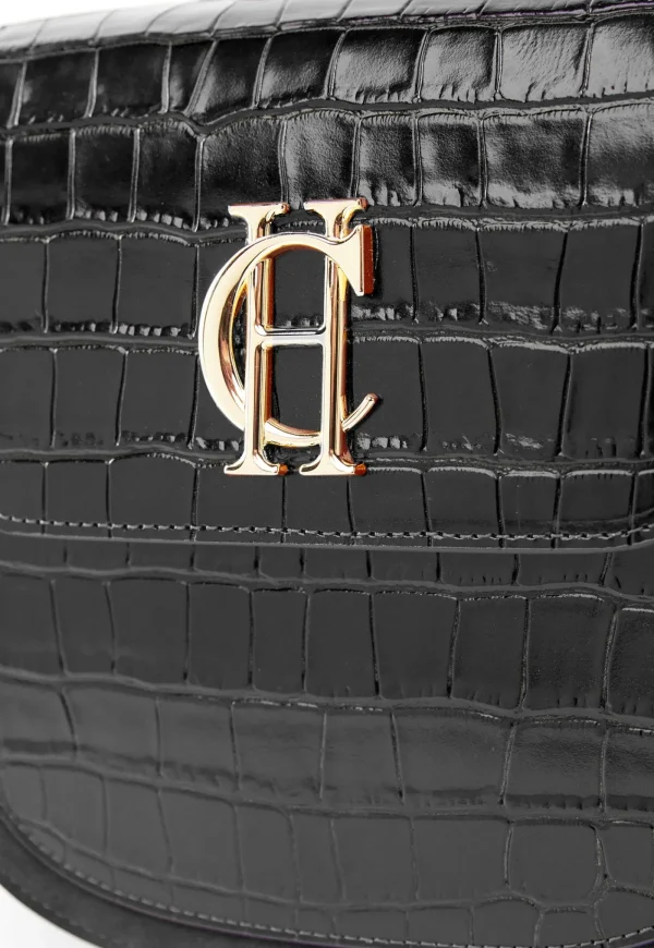 Online Chelsea Saddle Bag - Black Croc Women Bags | Bags