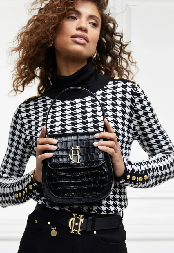 Online Chelsea Saddle Bag - Black Croc Women Bags | Bags