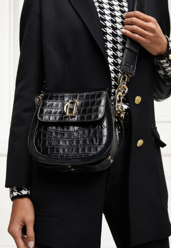 Online Chelsea Saddle Bag - Black Croc Women Bags | Bags