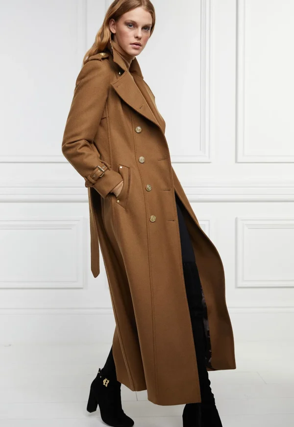 New Chelsea Trench Coat Full Length - Dark Camel Women Coats
