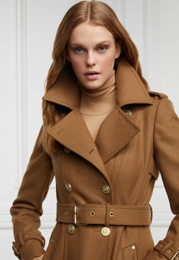 New Chelsea Trench Coat Full Length - Dark Camel Women Coats