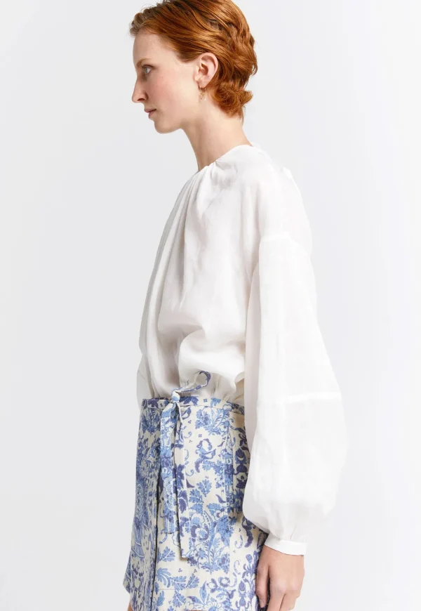 Hot Cherished Wrap Skort - Natural/Blue Women Skirts | Shorts
