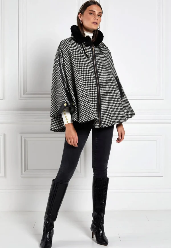 New Chiltern Cape - Houndstooth Women Coats