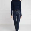 Fashion Coated Jodhpur Jean - Navy Women Denim