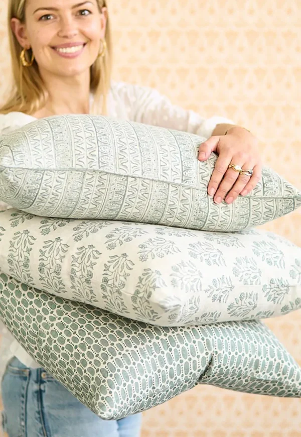 Outlet Corfu Celadon Linen Cushion 35x55 Cushions & Throws