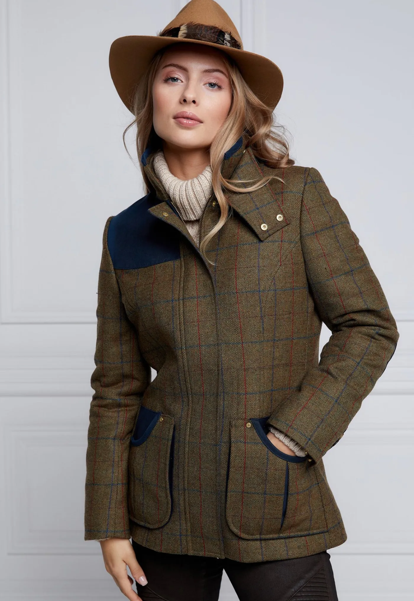 country_classic_jacket__g_2.webp Fashion Country Classic Jacket - Glen Green Check Women Blazers & Jackets
