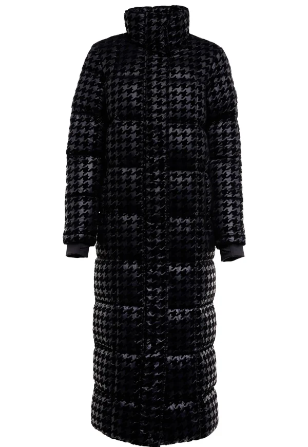 Discount Crawford Longline Coat - Mono Houndstooth Women Coats